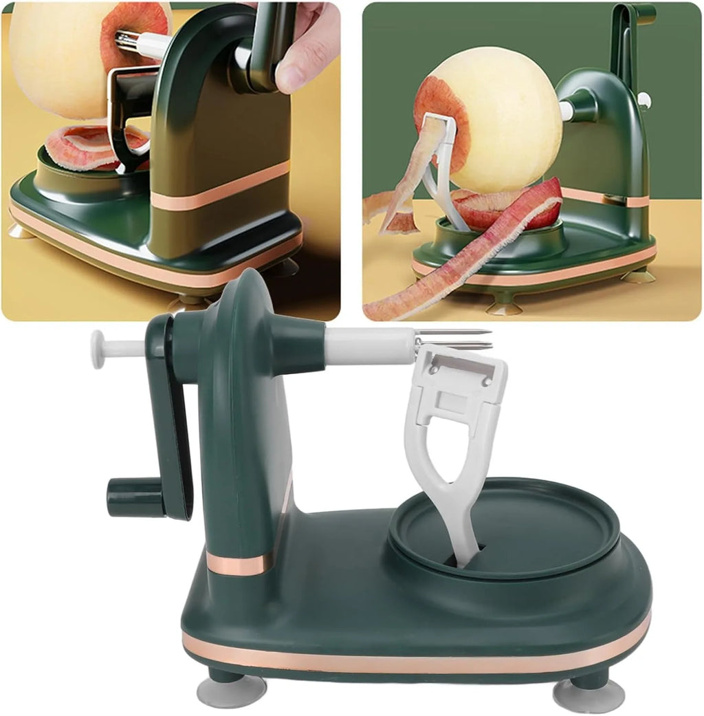 Multi Function Apple Peeler Slicer Corer with Suction Grip Stainless Steel Blade Safe Quick Fruit Prep Kitchen Gadget Tools Home