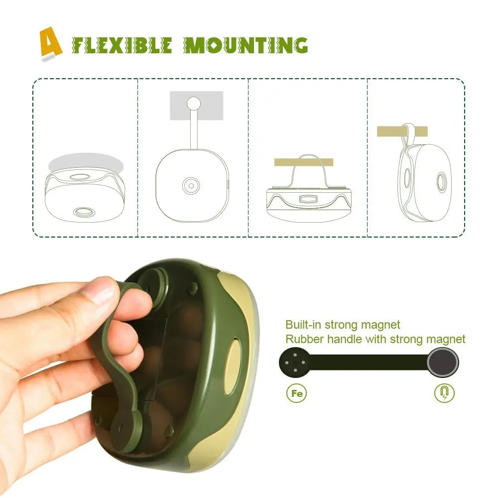 Wireless Battery Powered LED Camping Light, Detachable Strap, Backpacking, Auto, Tent, Hiking, Camping, Emergency, Outages