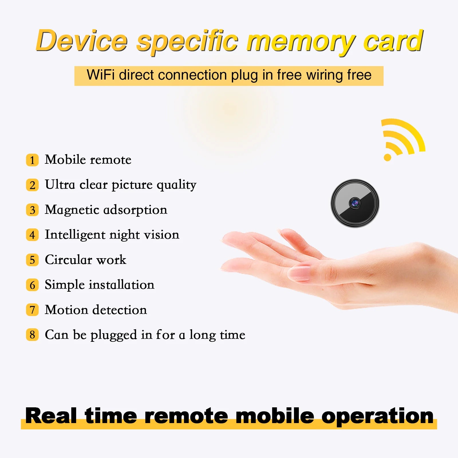 A27 Bluetooth Mini Camera - HD Night Vision Cam with Local Recording