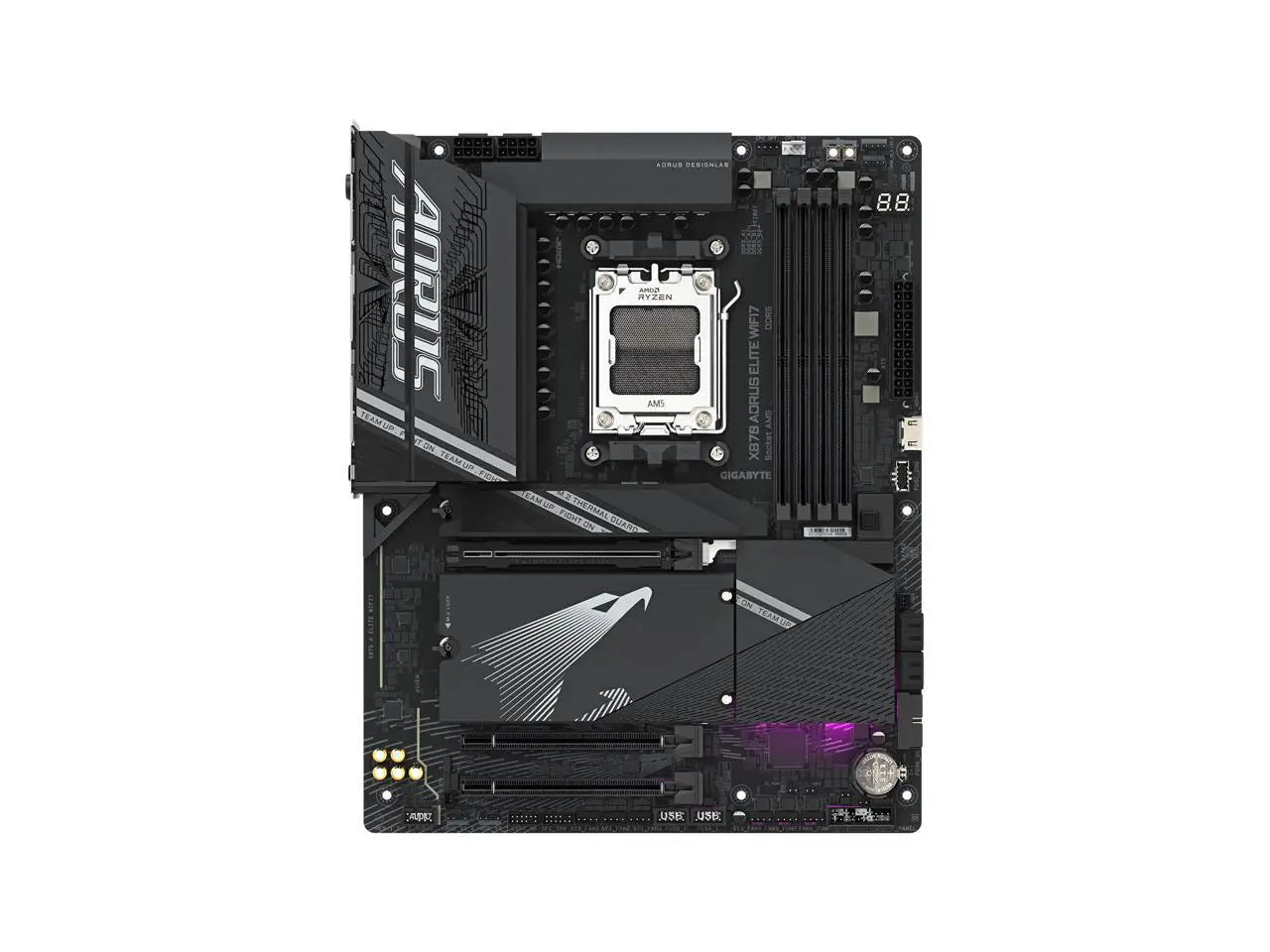 ELITE WIFI7 AM5 LGA 1718, ATX, DDR5, 4x M.2, PCIe 5.0, USB4, Wi-Fi 7, 2.5GbE LAN, EZ-Latch, 5-Year Warranty