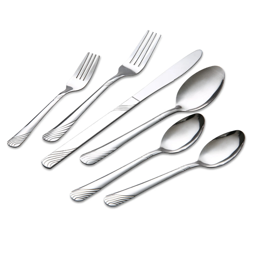 48 Pcs Cutlery Set For 8 Stainless Steel Knife Fork Spoon Tableware Flatware Set Kitchen Dinnerware Gift