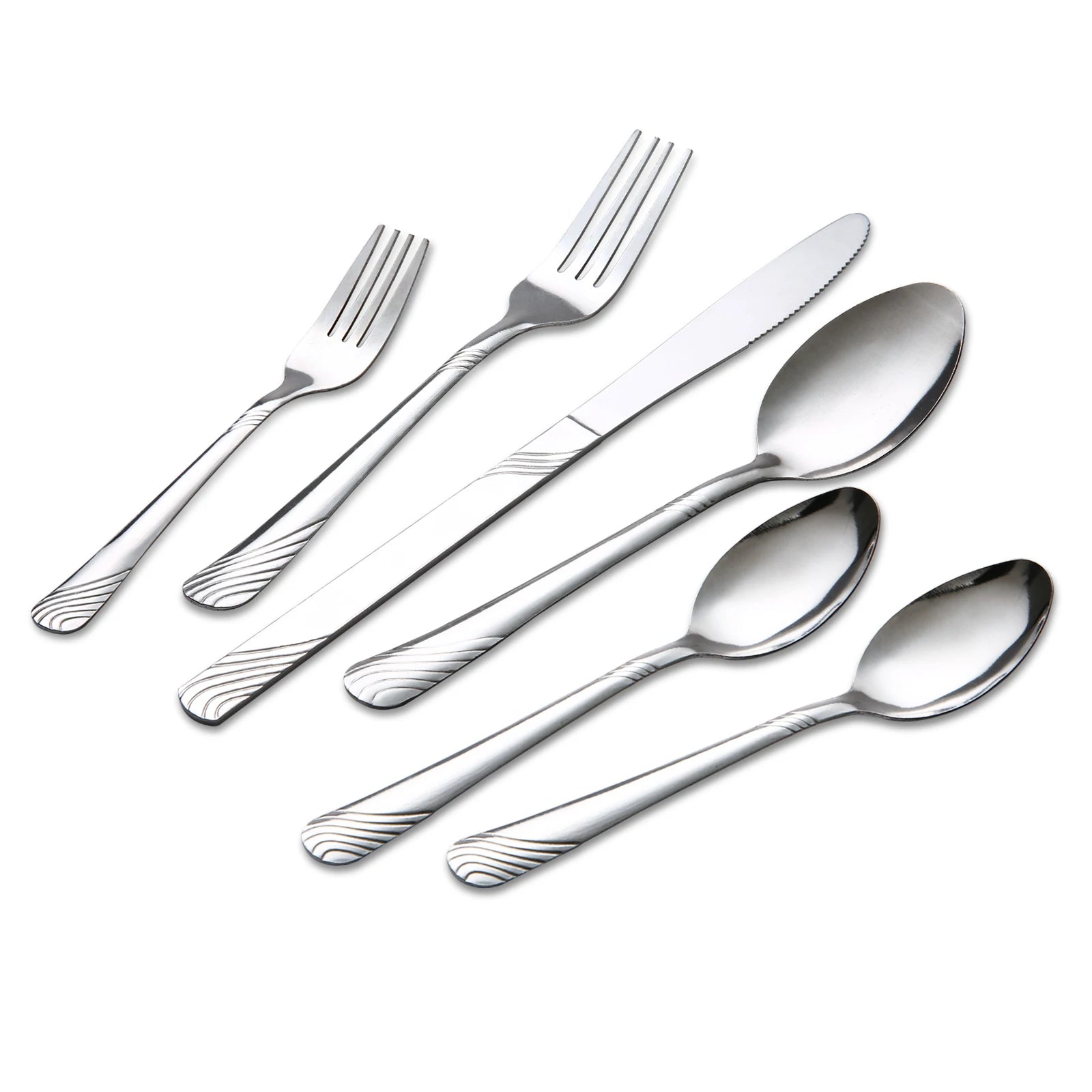48 Pcs Cutlery Set For 8 Stainless Steel Knife Fork Spoon Tableware Flatware Set Kitchen Dinnerware Gift
