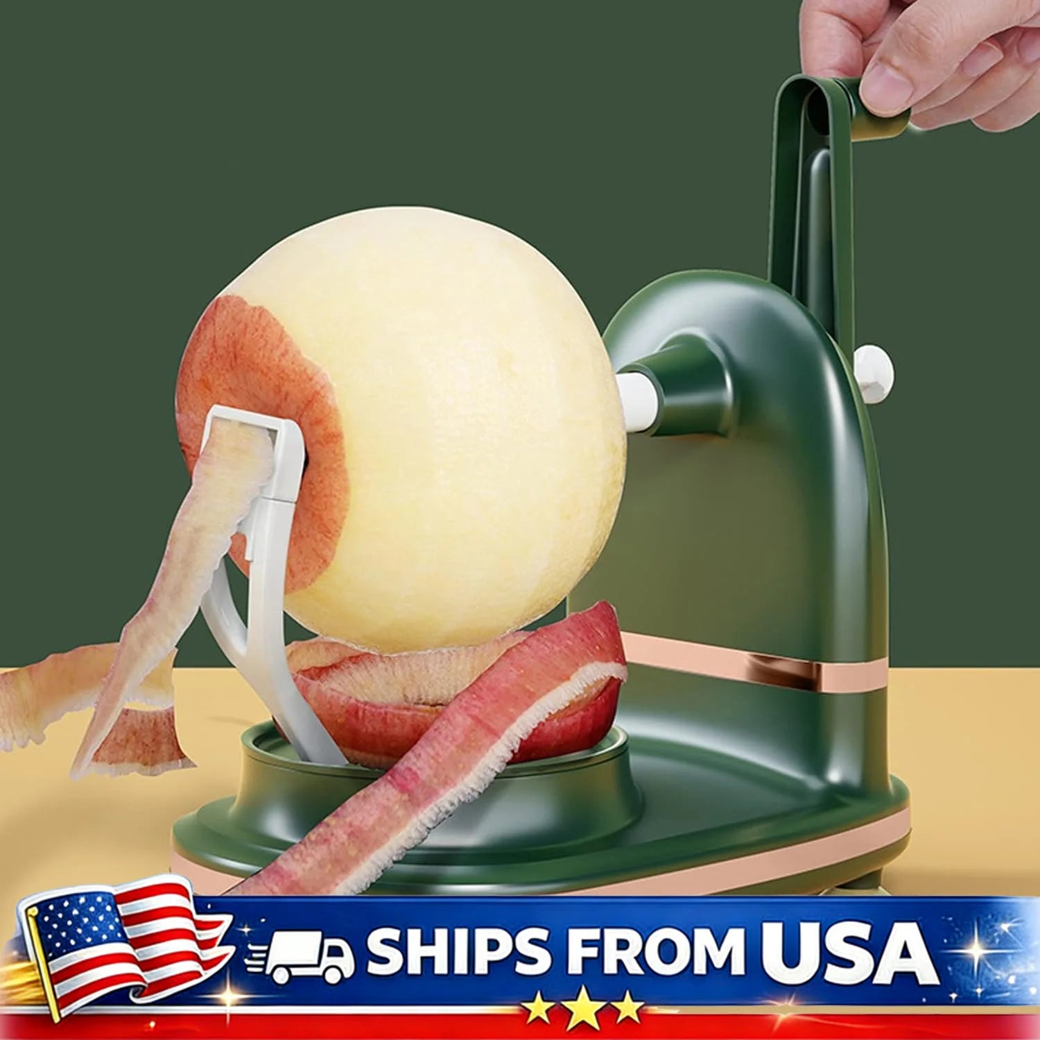 Multi Function Apple Peeler Slicer Corer with Suction Grip Stainless Steel Blade Safe Quick Fruit Prep Kitchen Gadget Tools Home