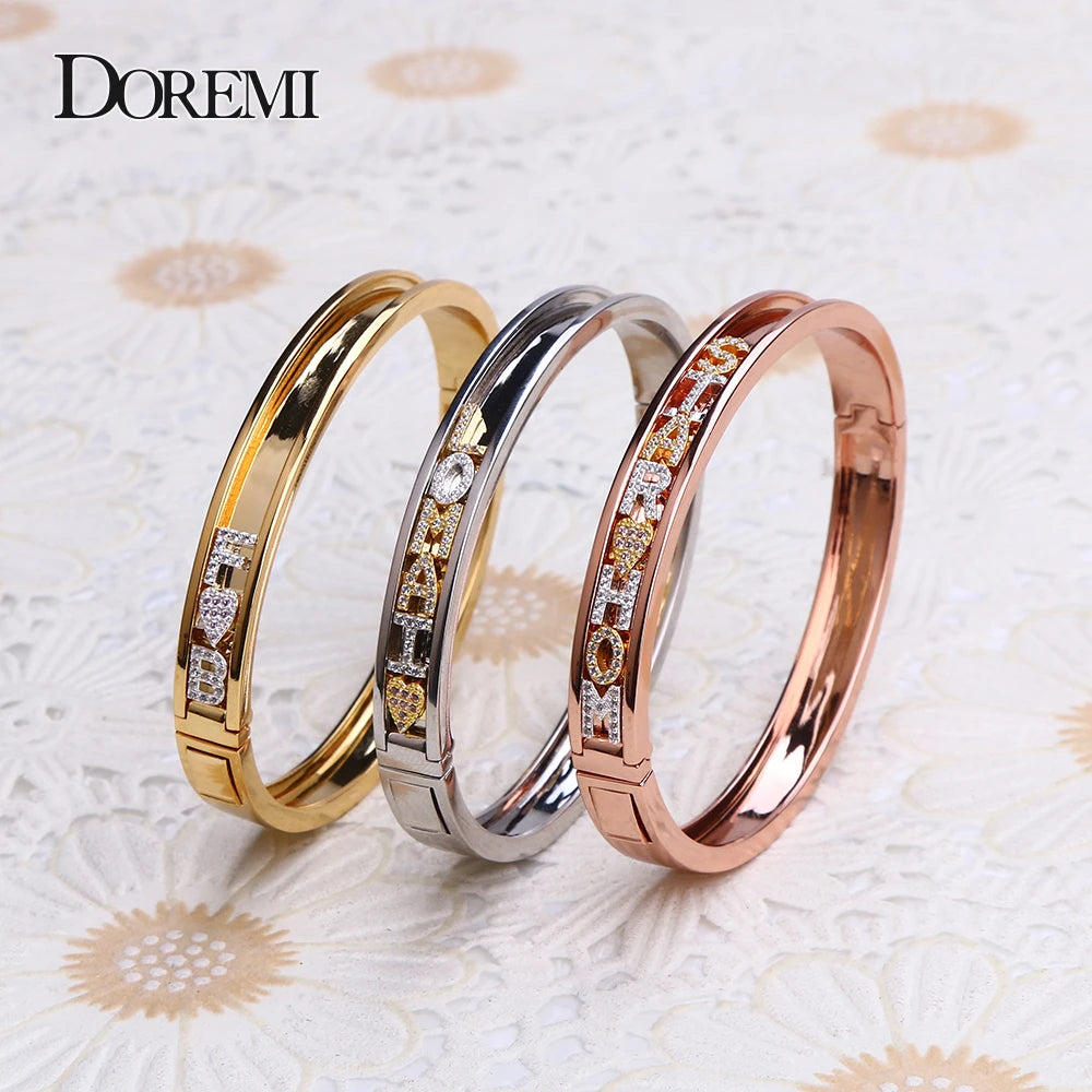 Letters Custom Bangles Personalized Name Detachable Slider Charms Bangles Custom Name Bracelets Bangle Slide