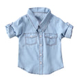 1-6Years Baby Girls Boys Gentleman Newborn Fashion Turn Down Collar Denim Coat Shirt Outwear Clothes