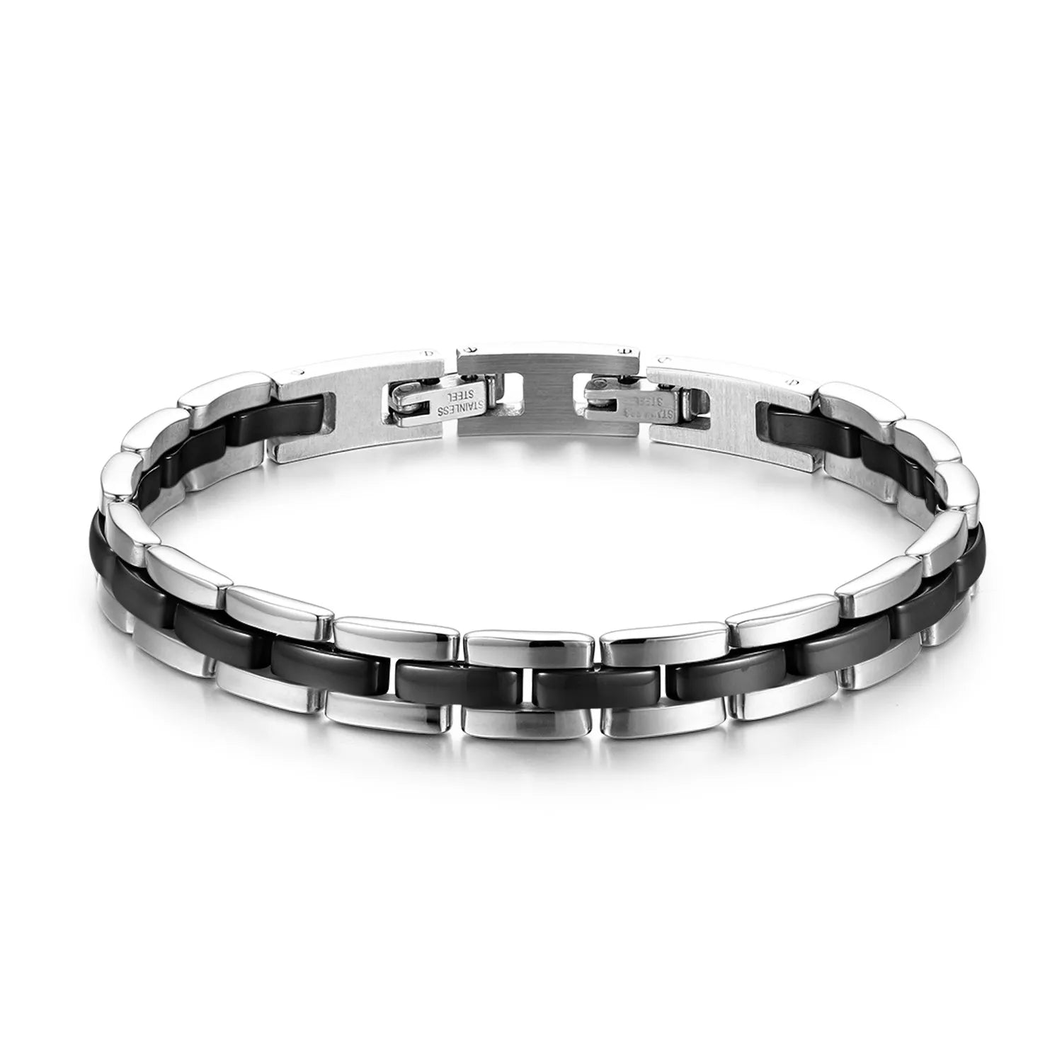 Girls Ceramic Romantic Pink Bracelets Women Stainless Steel Bangle Classic Fashion Jewelry Female Fashion