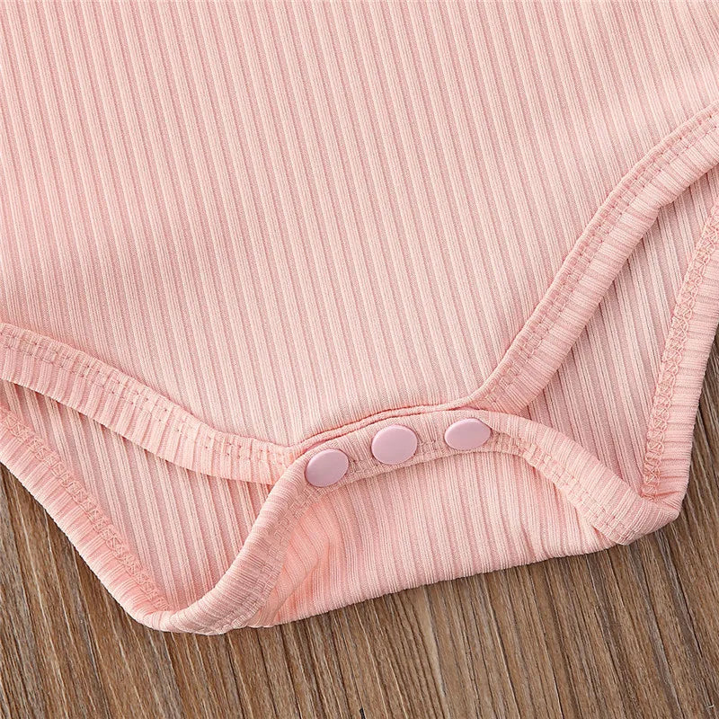 0-18months Newborn Baby Girl Rompers Ruffle Short Sleeve Bodysuit For Infant Girls Solid Black Pink White Summer Playsuits