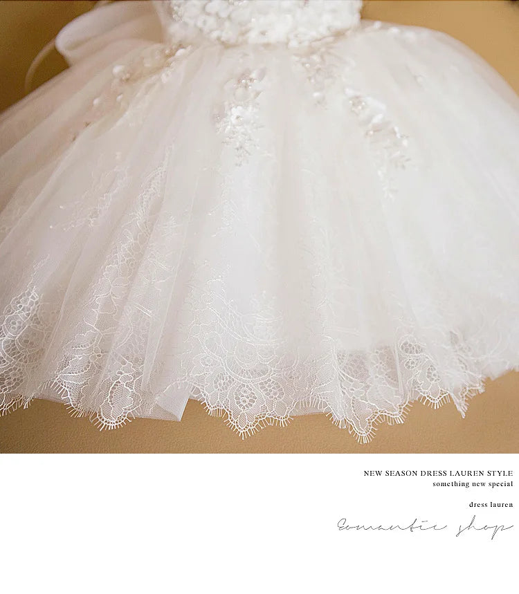 Kids Dresses For Girls 1st Birthday Party Wedding Girls Dress Lace Flower Princess Baby Dress Toddler Baby Baptism Ball Gown