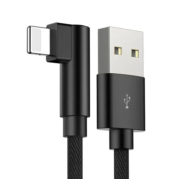 90 Degree USB Cable For IPhone 14 13 12 11 X 8 7 7plus 6 6S 5 Fast Charging Cable For IPad USB Cable L Type Data Cable