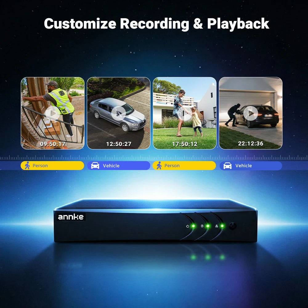 ANNKE 8CH 3K CCTV System Outdoor 3K Lite Video DVR 4/8pcs 2-Way Audio Wired Security Cam Day/Night Video Surveillance System