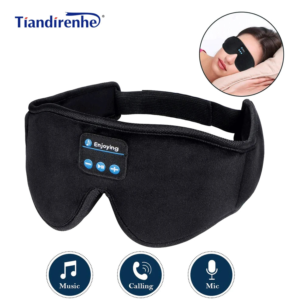 New 3D wireless music headphone sleep breathable smart eye mask Bluetooth headset call with mic for ios Android mac Dropshipping