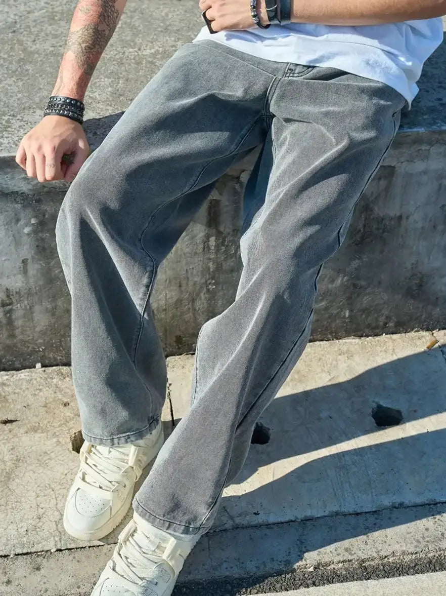 Men's washed casual fashion jeans