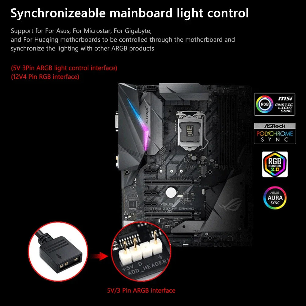 2 in 1 Fan Controller 5V 3PIN ARGB SATA Power Fan Splitter HUB 12V 4PIN PWM Computer Accessories 10 Way for PC Chassis Case