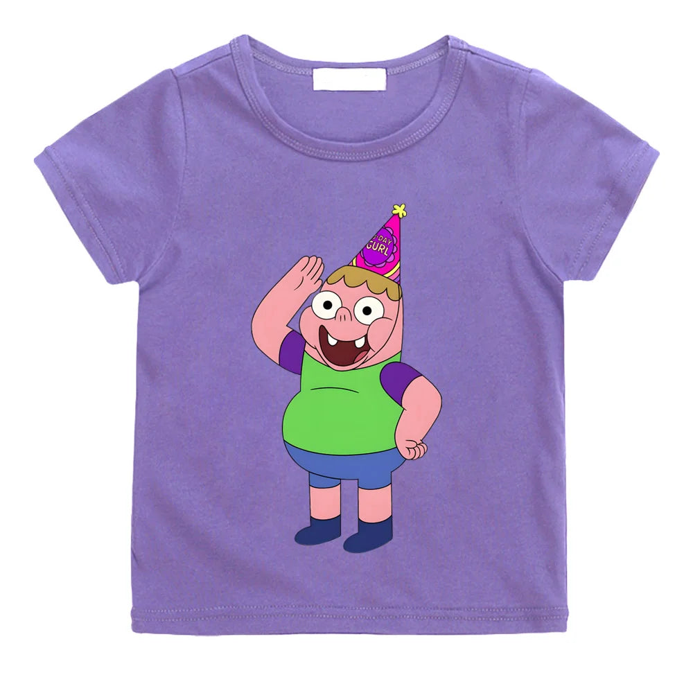 Cartoon Print T-shirts  Cute Manga 100% Cotton Tee-shirt Aesthetic Cartoon Boys/girls T Shirt