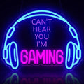 Gaming Neon Sign, Large Bright and Dimmable Colored LED Headset, USB Powered.