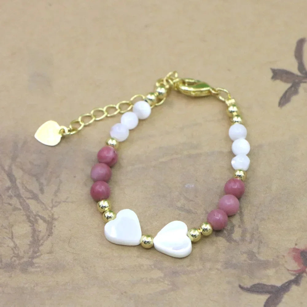 High Quality Natural Stone Bead Bracelet Baby Girls Lobster Clasp Accessories Girls Gift Jewelry Charm