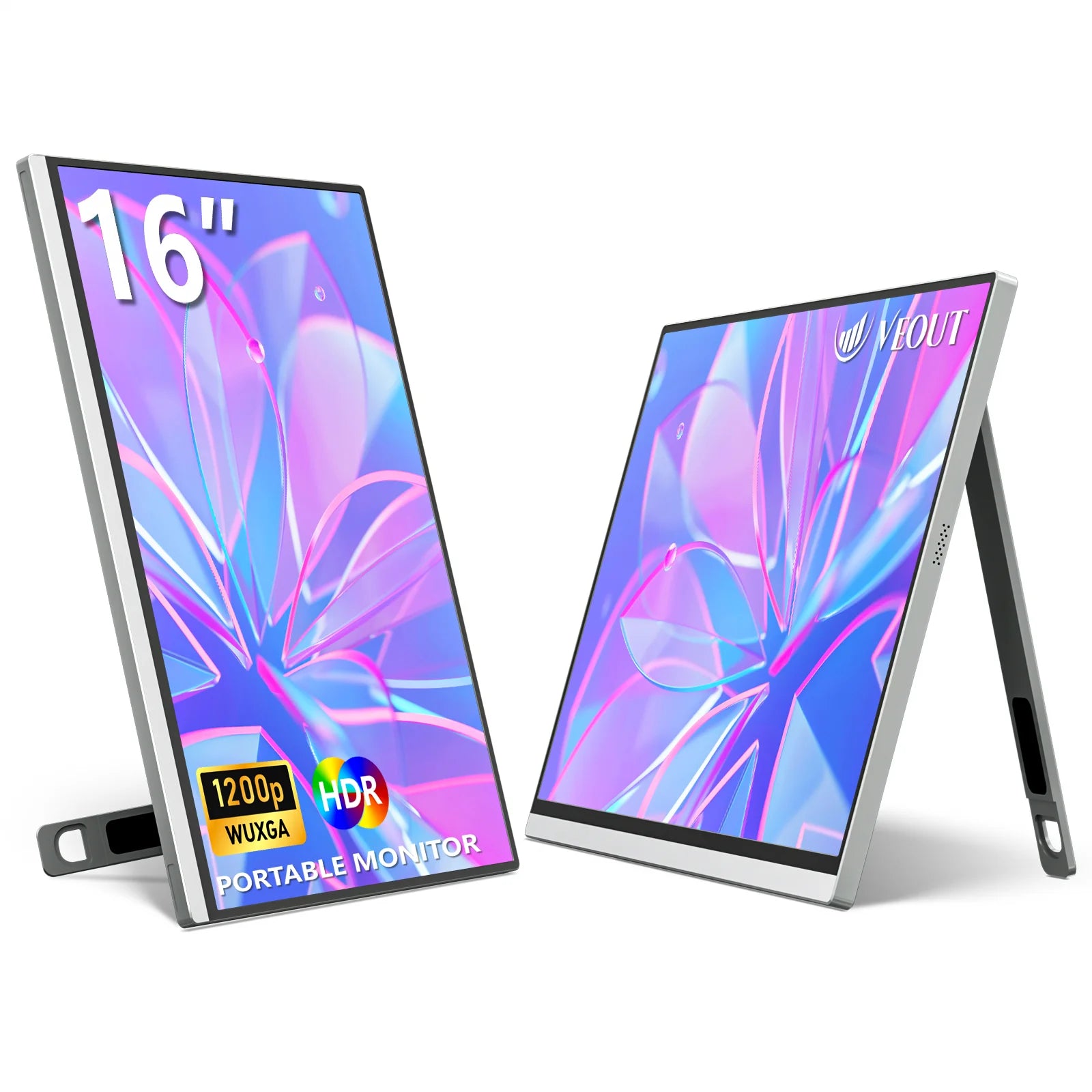 16“portable monitor 1920*1200P IPS,USB-C/HDMI, Free Syn 0.3" Ultra-Slim,Kickstand,4 Colors-Ideal for Gaming, Travel & Office