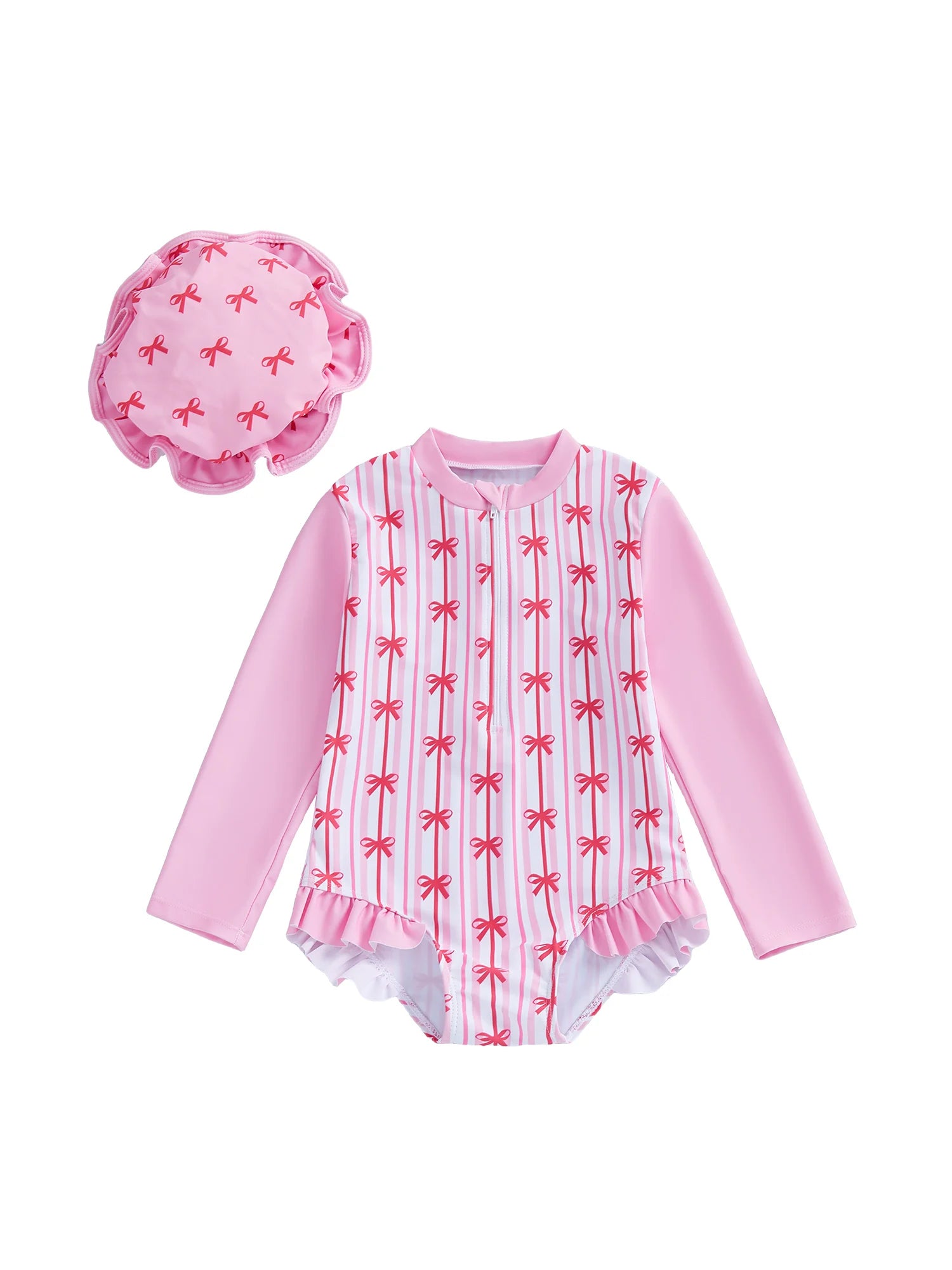 Baby Girl  Swimsuit with UPF 50 Sun Protection and Cute Ruffle Detail for Beach Pool Vacation