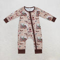 Baby Boys Bamboo Zip Rompers Infant Fall Deers Hunting Turkey Theme Soft Comfortable Clothing for Babies