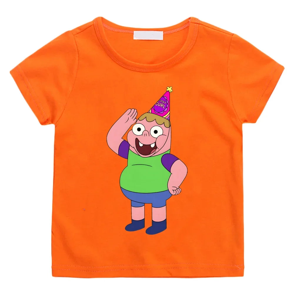 Cartoon Print T-shirts  Cute Manga 100% Cotton Tee-shirt Aesthetic Cartoon Boys/girls T Shirt