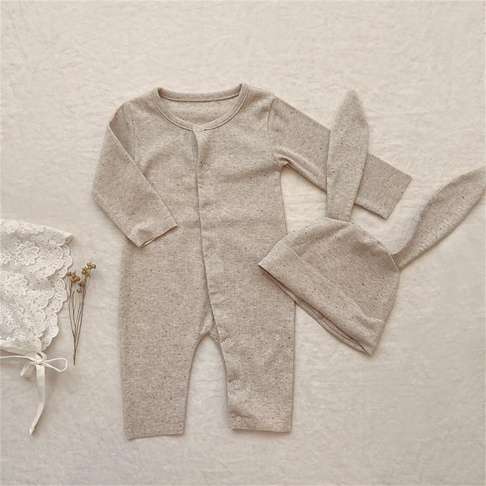 Baby Button Romper Baby Boys Girls Bunny Outfit My First Easter Outfits Infant Newborn Ribbed Button One Month Baby Boy Clothes