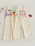Adorable Baby Girl Floral Romper Sleeveless Jumpsuit Square Neck Spaghetti Strap Overalls Summer Outfit Cute Toddler Clothes