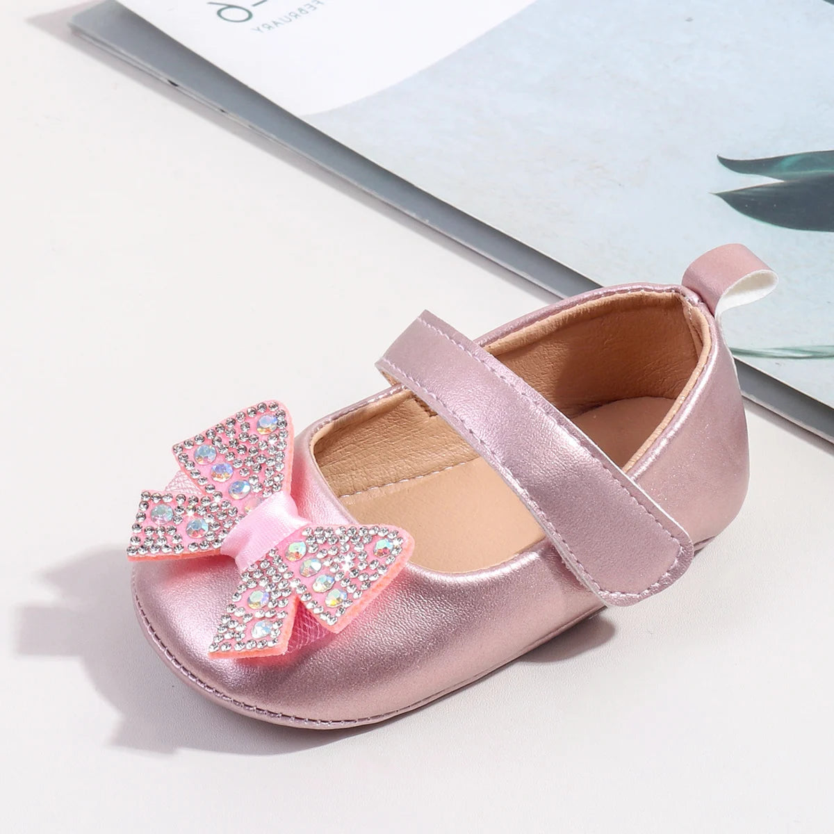 Baby Girls First Walking Indoor Outdoor Toddler Shoes With High Quality PU Leather And TPR Sole For 0-18M Baby Princess
