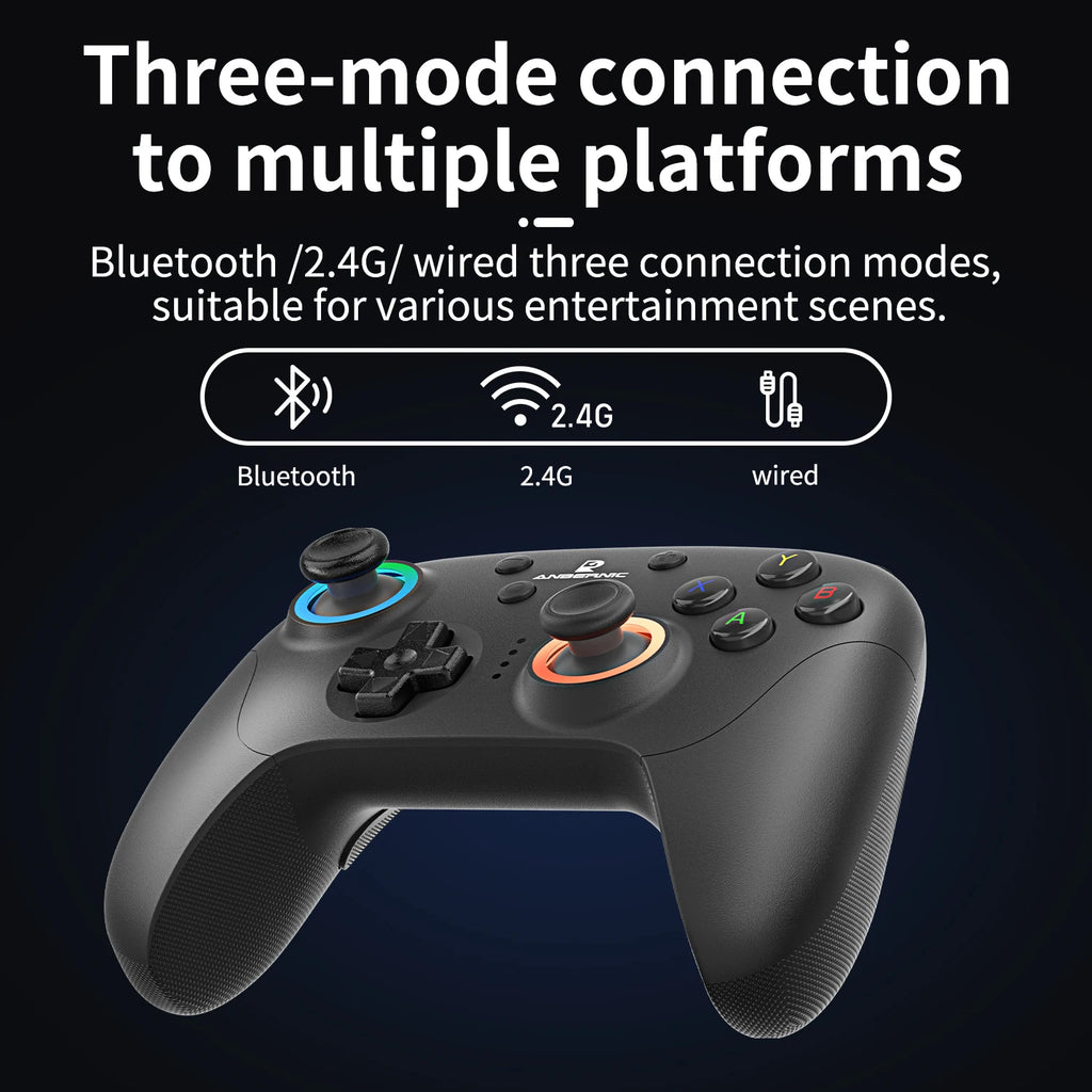 P01 Retro Games Controller Wired/Wireless Bluetooth RGB Hall Effect Joystick XBOX Gamepad for PC Android IOS Steam
