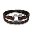 Fashion Stainless Steel Bracelet Men Genuine Leather Bracelets & Bangles Charm Jewelry for men
