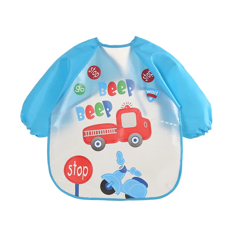 Waterproof EVA Full Sleeve Baby Bibs Children Apron Long Sleeve Feeding Smock Kids Eating Breastplate Infant Scarf Clothing
