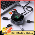 CoolFish USB HUB Docking Station Type-C Smart Display 4K 60 hdtv 8 in 1 Multi Port Hub Splitter PD Charging USB Extender
