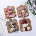 3Pcs/Lot Artificial Flower Baby Headband Newborn Boy Girl Pearl Elastic Nylon Hair Band Child Photography Props Headwraps