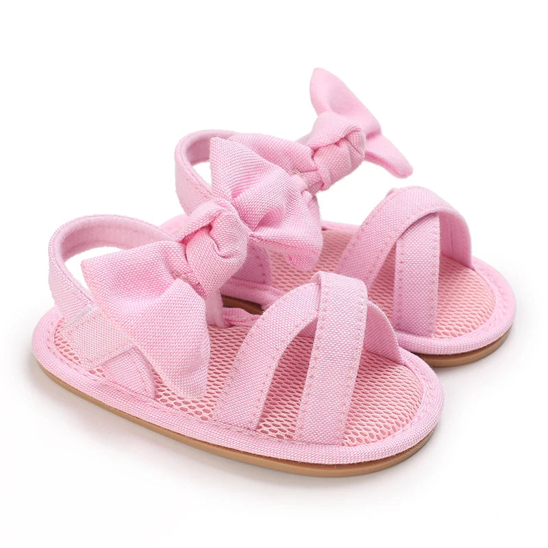 Summer Western Style Baby Flower Princess Shoes Pink Open Toed Baby Girl Sandals