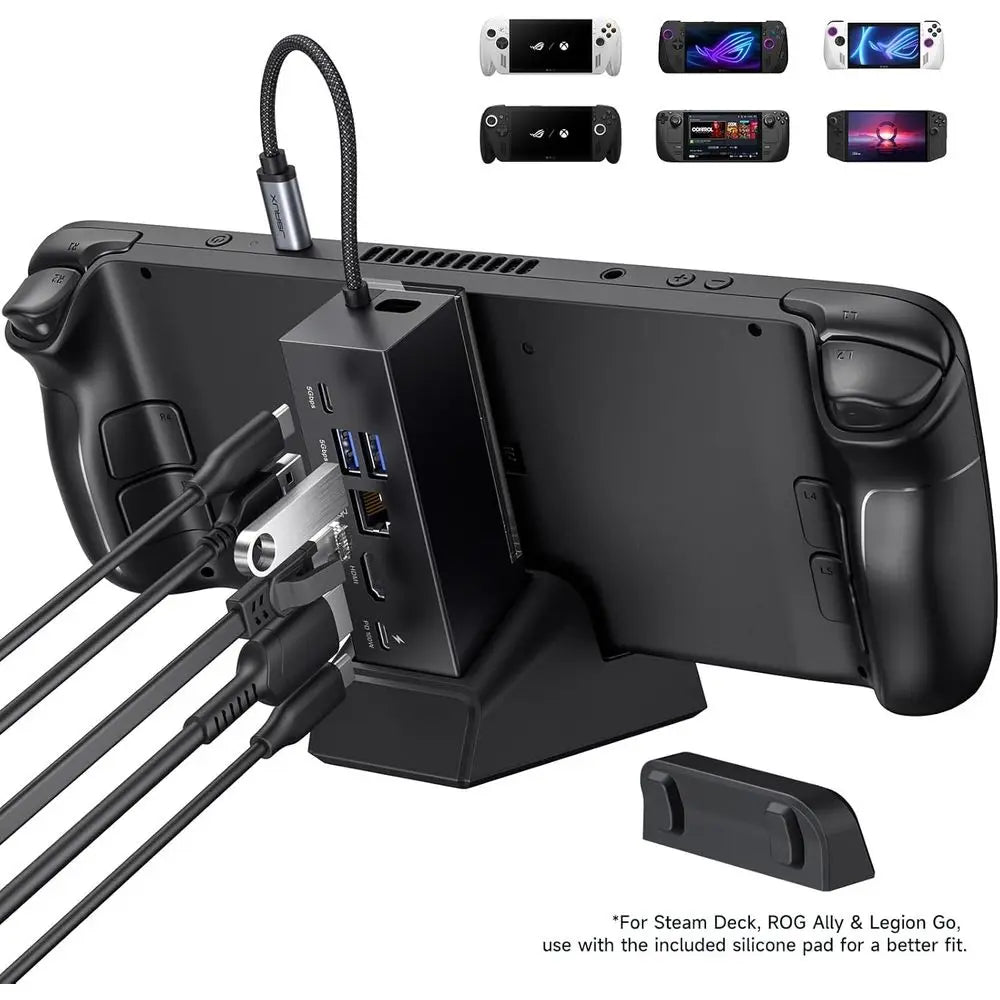 Portable Gaming Station with 100W Charging, 4K@120Hz HDMI, USB Ports - Multi-Function Dock