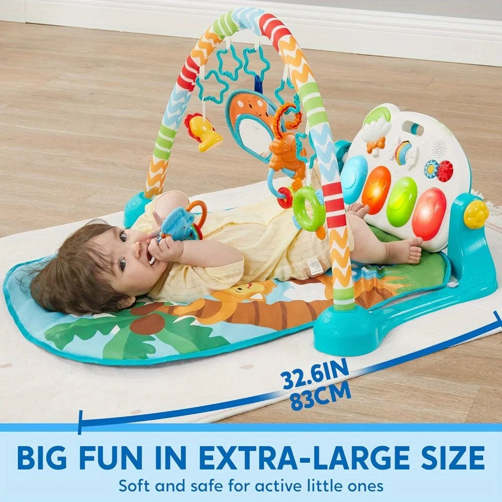 Baby Play Mat Tummy Time Mat, Baby Musical Learning Toy Adorable Animal-Themed