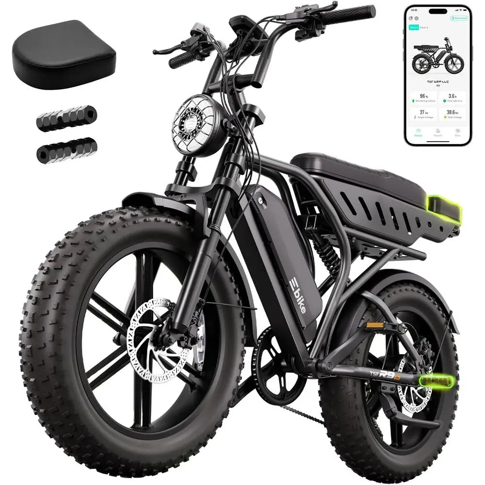 TST Electric Bike or Adults 1500W Peak 20" at Tire All-Terrain E-Bike 60/130 Miles Electric Dirt Bike - 48V 15/30AH Battery Test