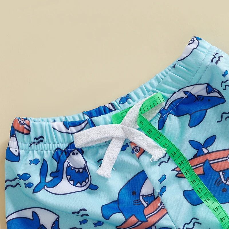 Children s Boys Swim Trunks with Fun Dinosaur Star Print Adjustable Elastic Waist Beach Shorts for Toddler Swimwear