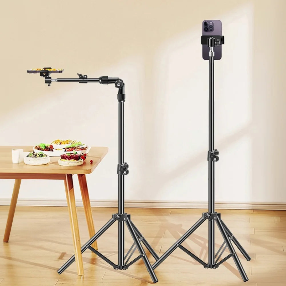 Phone Tripod Adjustable Horizontal Overhead Tripod for Filming Video Recording Live Stream