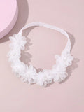 1pc Girls‘ Sweet White Flower Headband, Cute Floral Hair Accessory for Daily Decoration