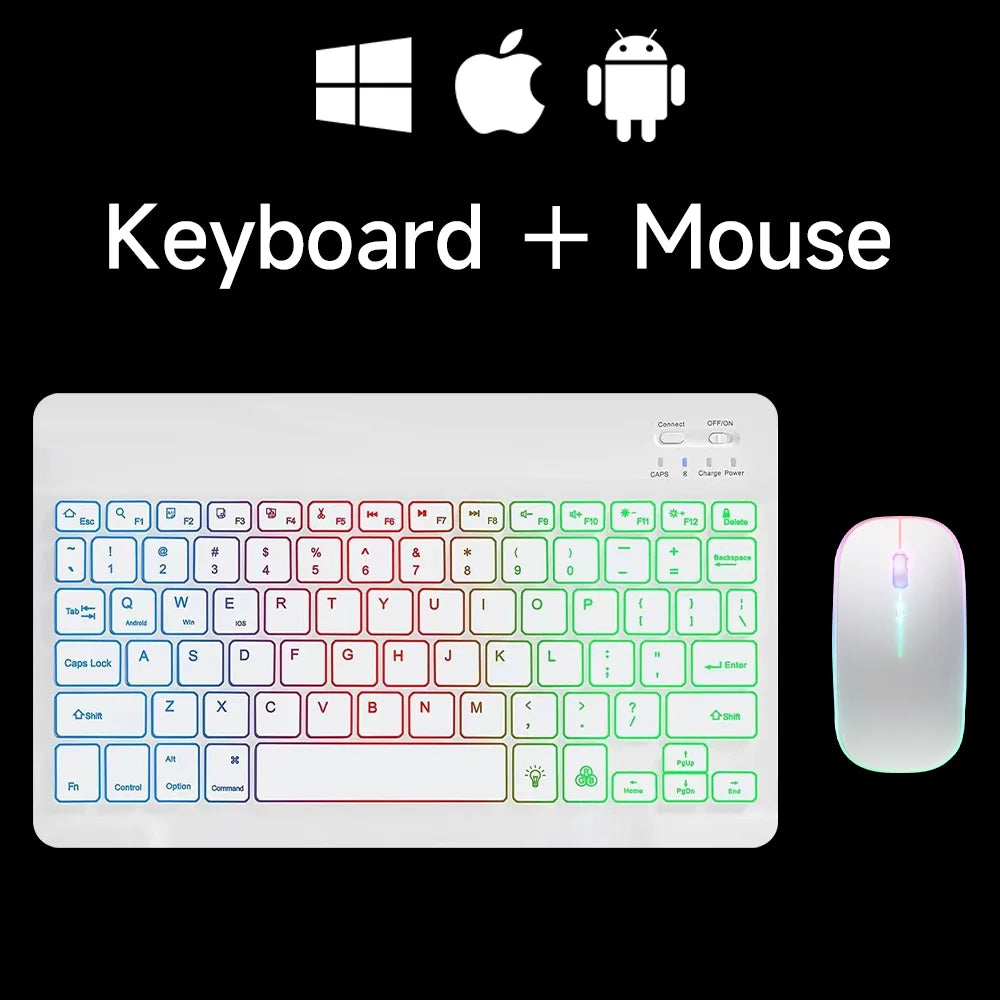 10 inch RGB Backlit Rechargeable  Bluetooth Keyboard Wireless Keyboard Bluetooth Mini Keyboard