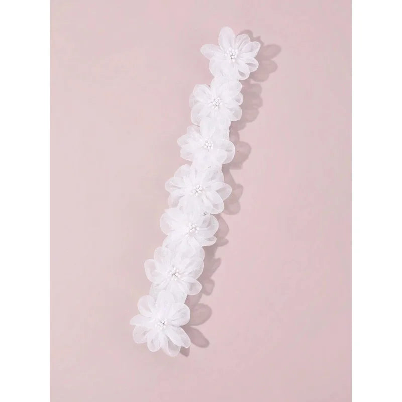1pc Girls‘ Sweet White Flower Headband, Cute Floral Hair Accessory for Daily Decoration