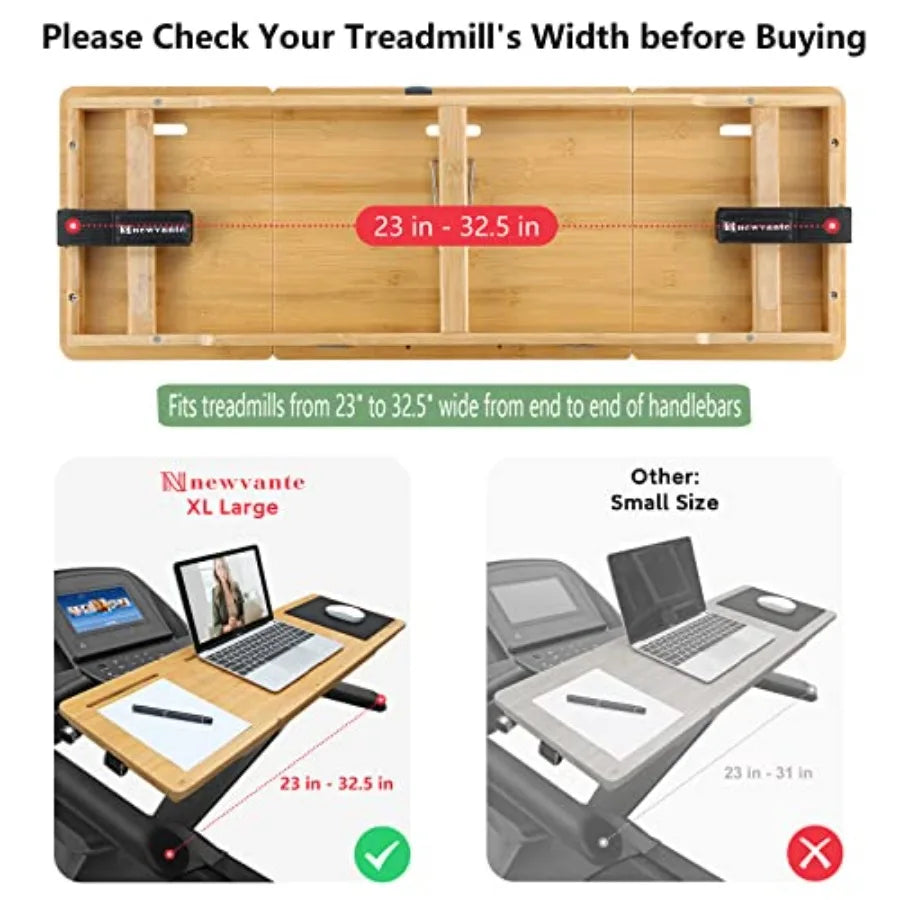 Treadmill Desk Attachment Bamboo Walking Laptop Stand Holder Workstation Adjustable Desktop Laptop Tray for Treadmill