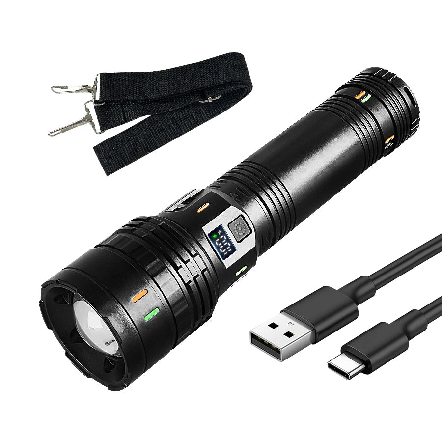 680000LM High Power LED Flashlight Most Powerful Tactical Torch 15000mah Rechargeable Flashlight Outdoor Portable Handheld Lamp