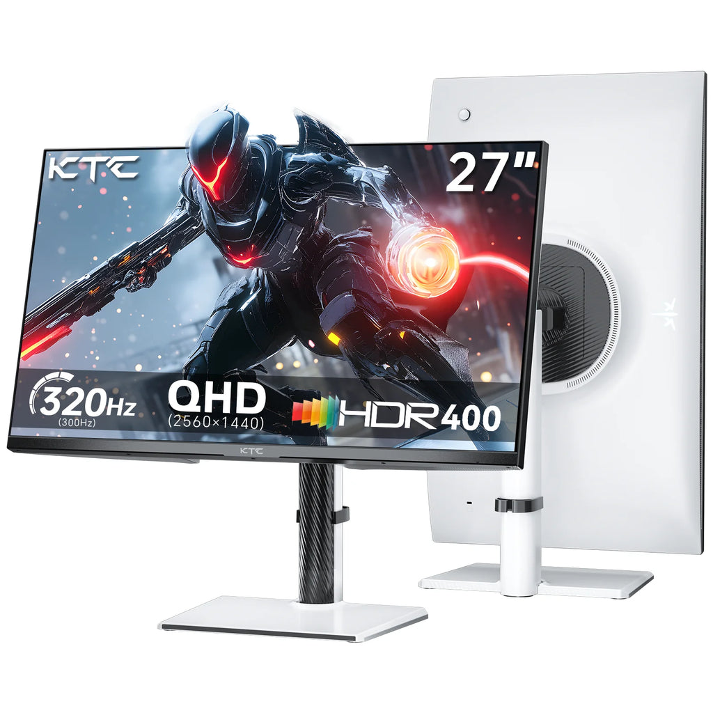 27 Inch White Gaming Monitor 300Hz/320Hz, QHD 1440P Fast IPS Computer Monitor