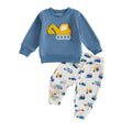 Adorable Infant Boys Autumn Ensemble Stylish Dino Print Sweatshirt with Camo Joggers 2 Piece Clothing Set