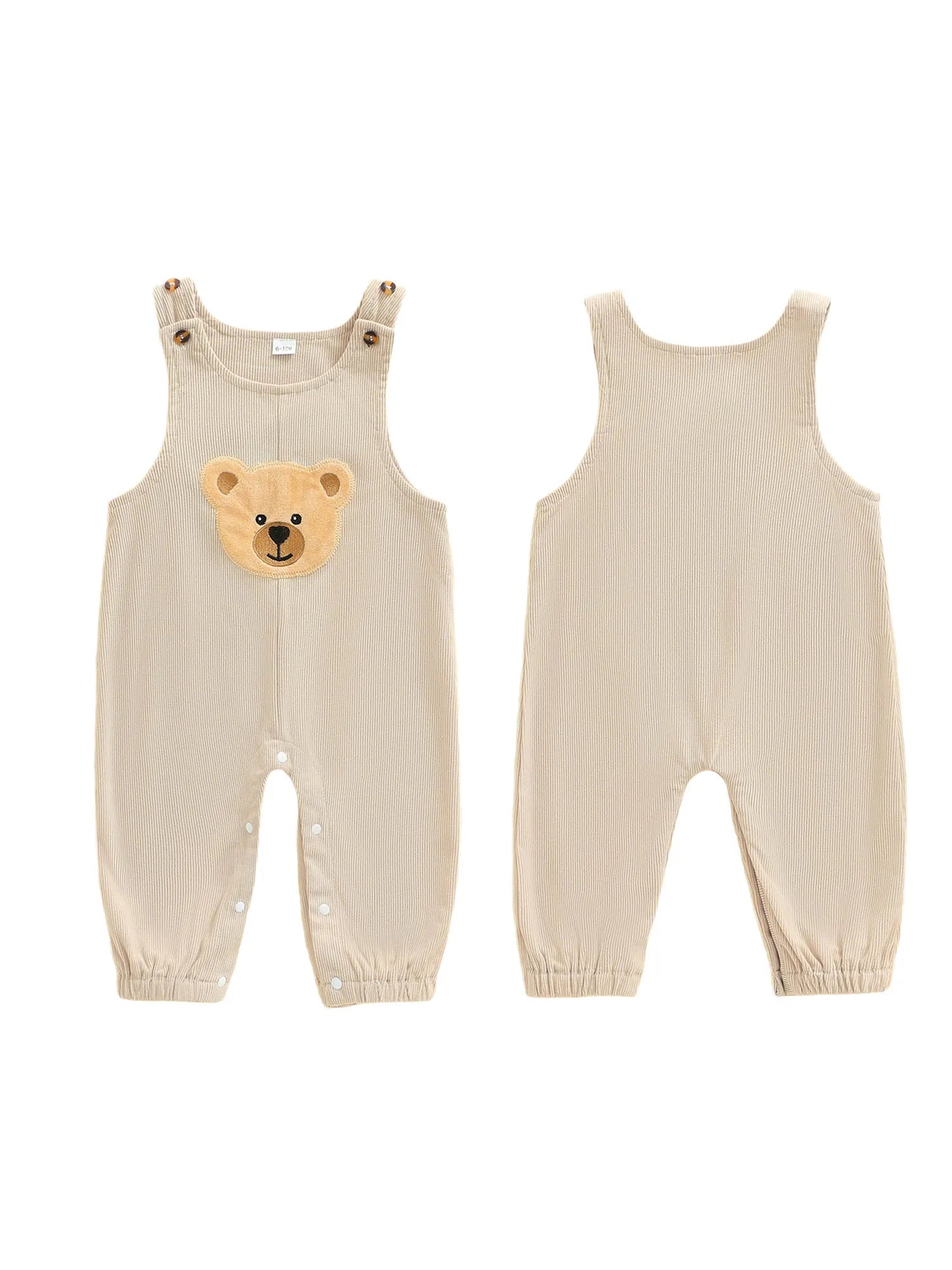 Baby Boy Girl Overall Romper Bear Applique Sleeveless Pants Jumpsuit Cute Clothes