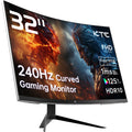 32 inch 240Hz Curved Gaming Monitor 1500R 1080P 125% sRGB 1ms, Free sync/G-sync HDR10,HDMI/DP/USB Ports VESA, Tilt Adjustable,