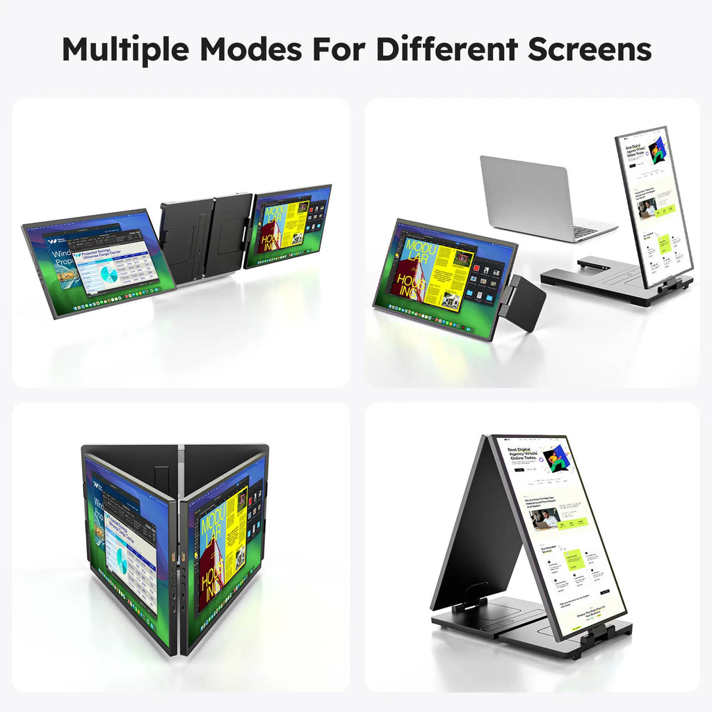 15.6 inch Triple Screen Extender for Laptop Mini PC 1080 FHD IPS External Extension Portable Dual Monitor For MAC Windows Chrome