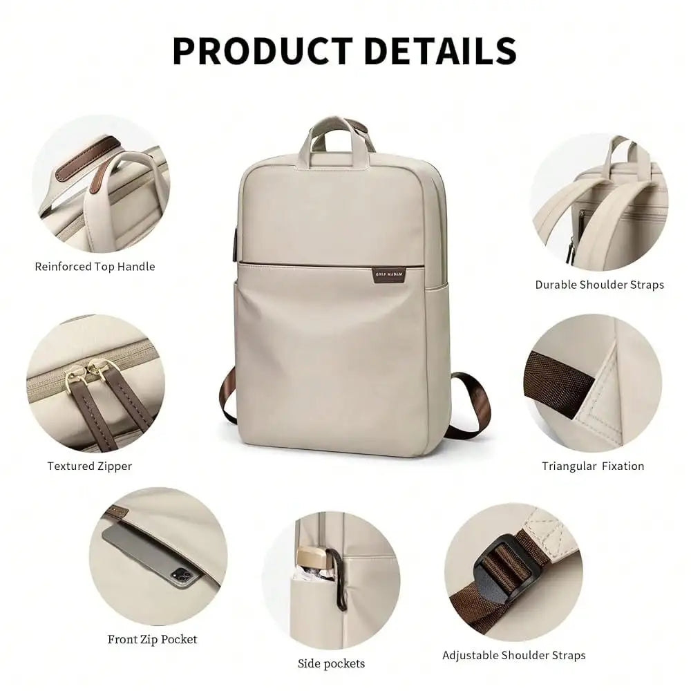 Travel Laptop Backpack For Women Anti Theft Slim Durable College Bookbag Business Computer Bag Fit 15.6Inch Notebook (Black, 15.6Inch)