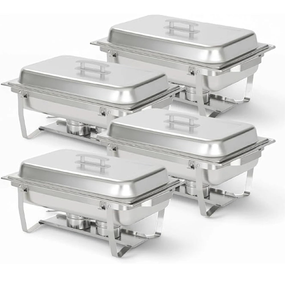 Buffet Set 8QT Electric Stainless Steel 2/4/6Pack Full Size Pans Food Warmer Fuel Holder for Party Catering